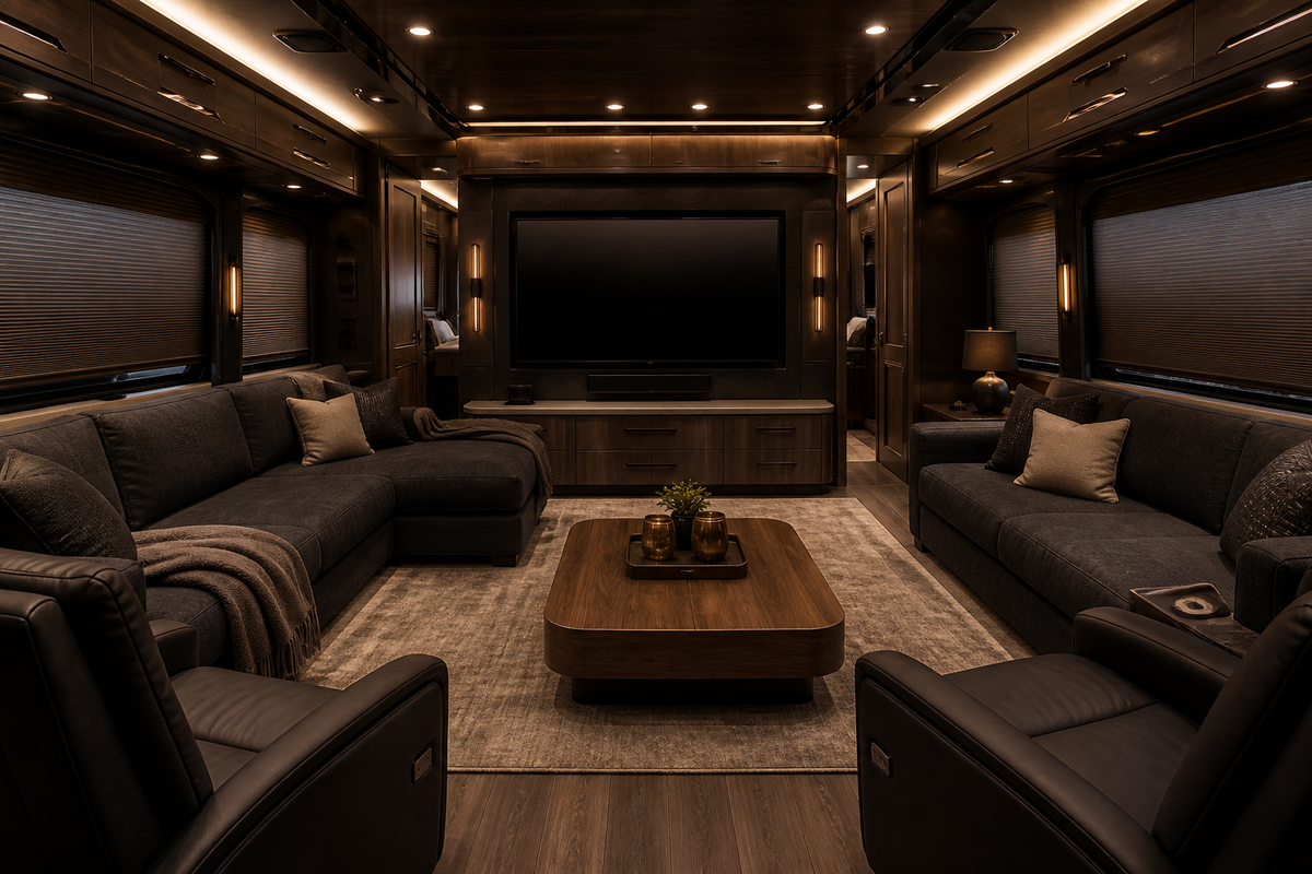 Luxury coach private lounge